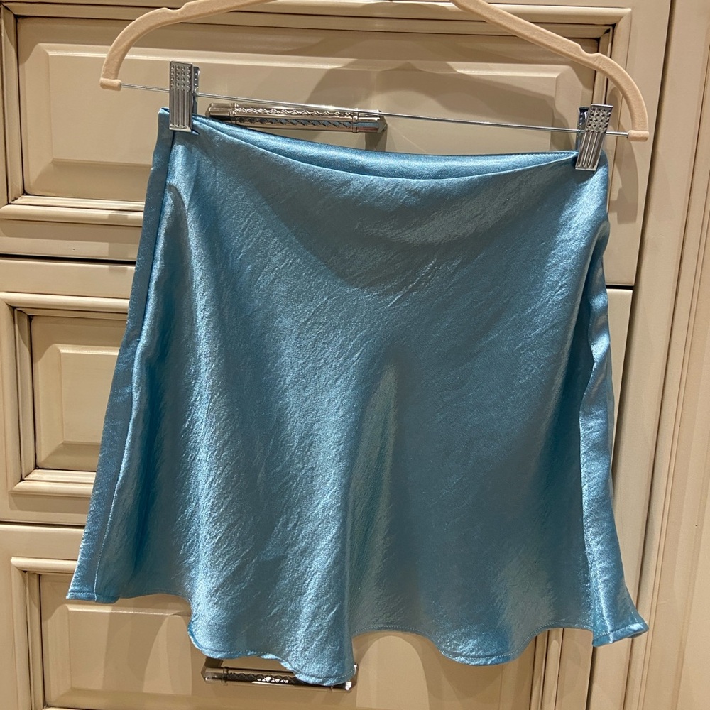 Double Zero Shimmering Blue Mini Skirt BNWT Aline